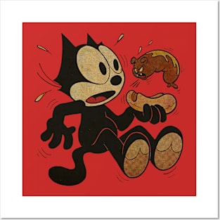 FELIX THE CAT HOT DOG VINTAGE Posters and Art